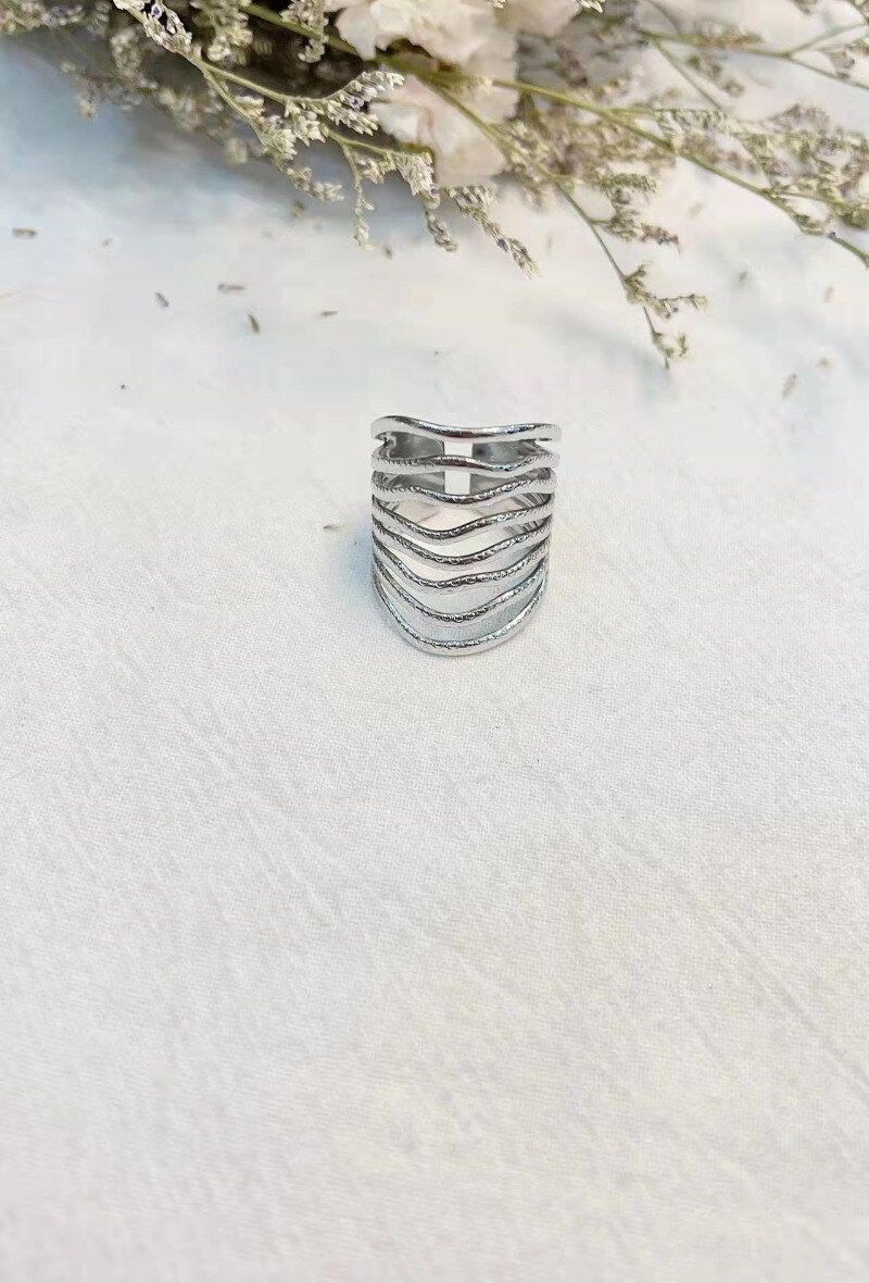 Wholesaler Lolilota - RING MULTI ROW WAVES