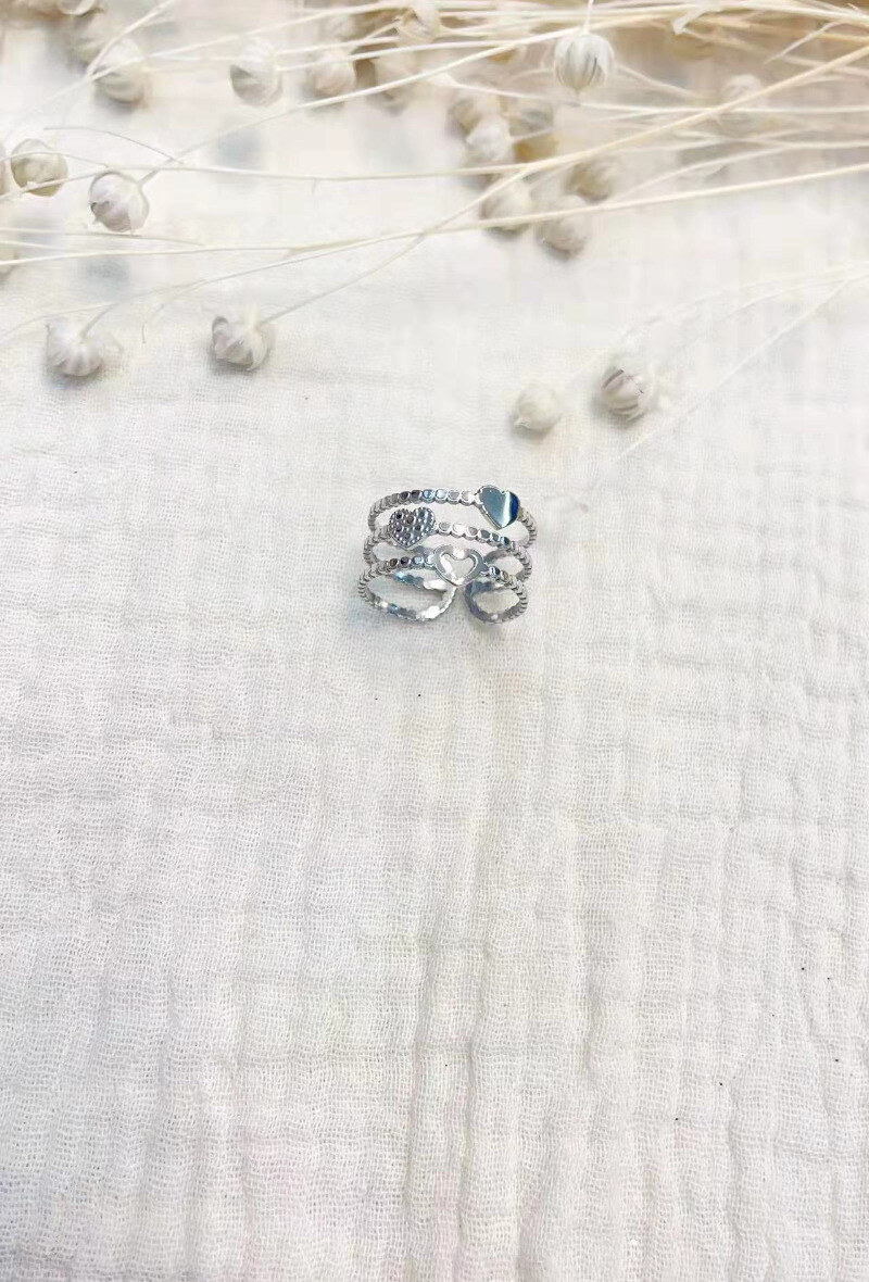 Wholesaler Lolilota - RING TRIPLE ROW HEARTS