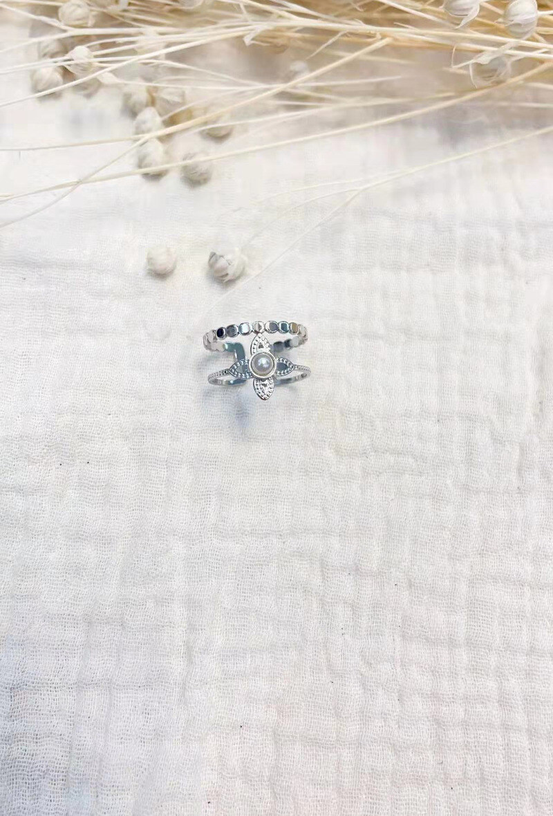 Wholesaler Lolilota - RING FLOWER PEARL