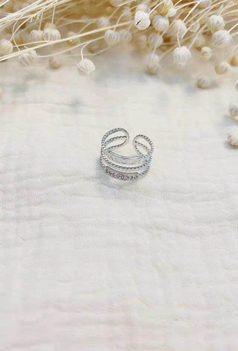 Wholesaler Lolilota - RING TRIPLE ROW AMOUR STRASS
