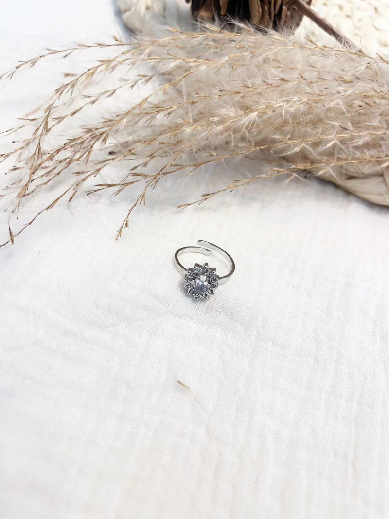 Wholesaler Lolilota - Steel rhinestone flower ring