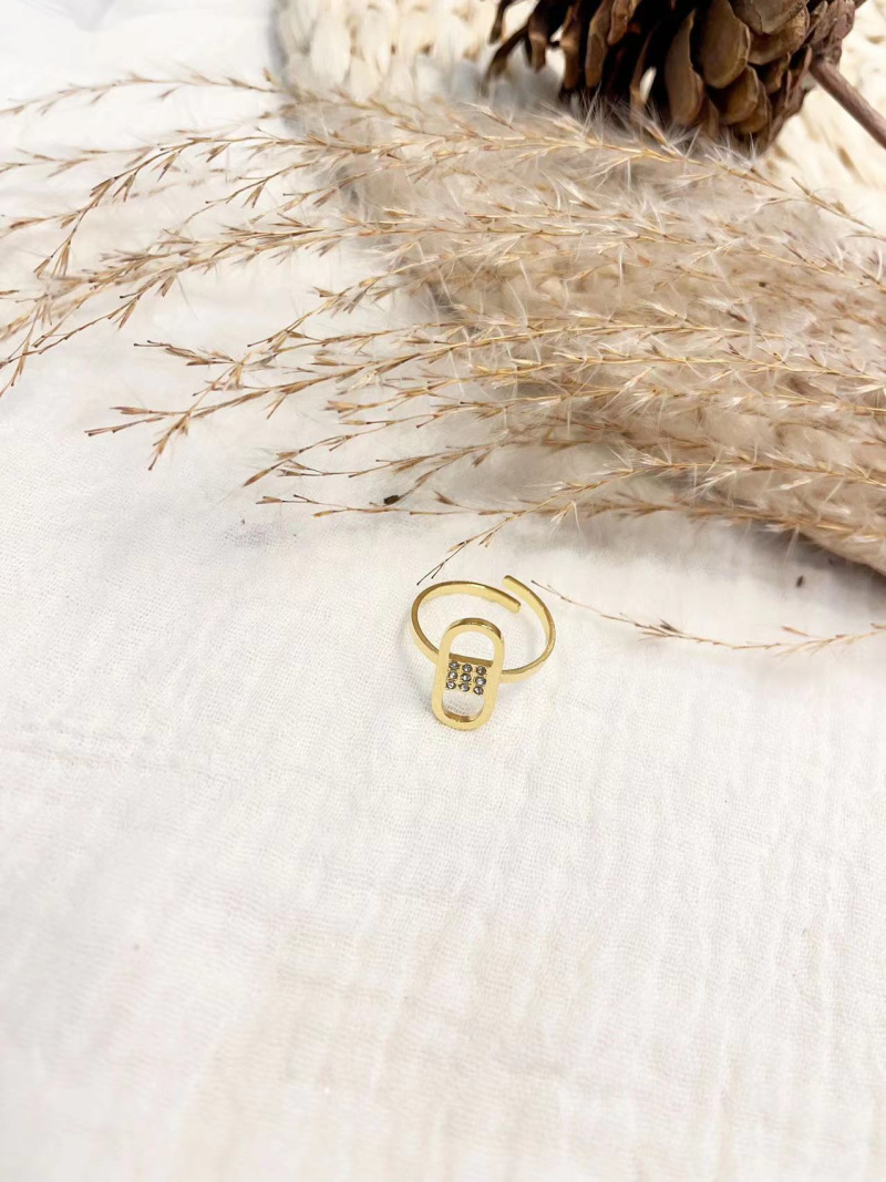 Wholesaler Lolilota - Oval steel rhinestone ring