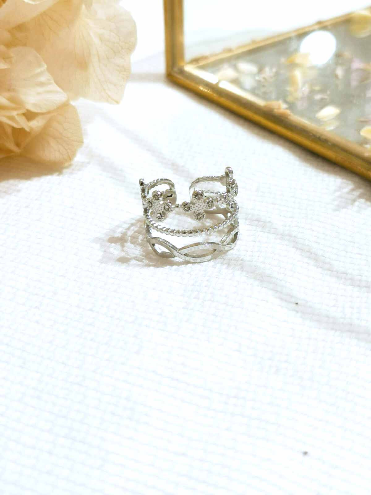 Wholesaler Lolilota - ring triple row clover strass