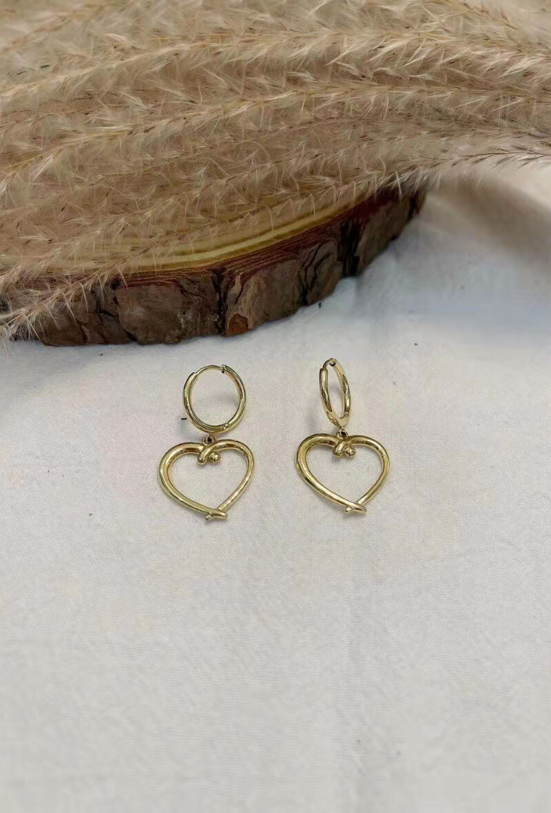 Grossiste Lolilota - BOUCLE D'OREILLE COEUR DORE