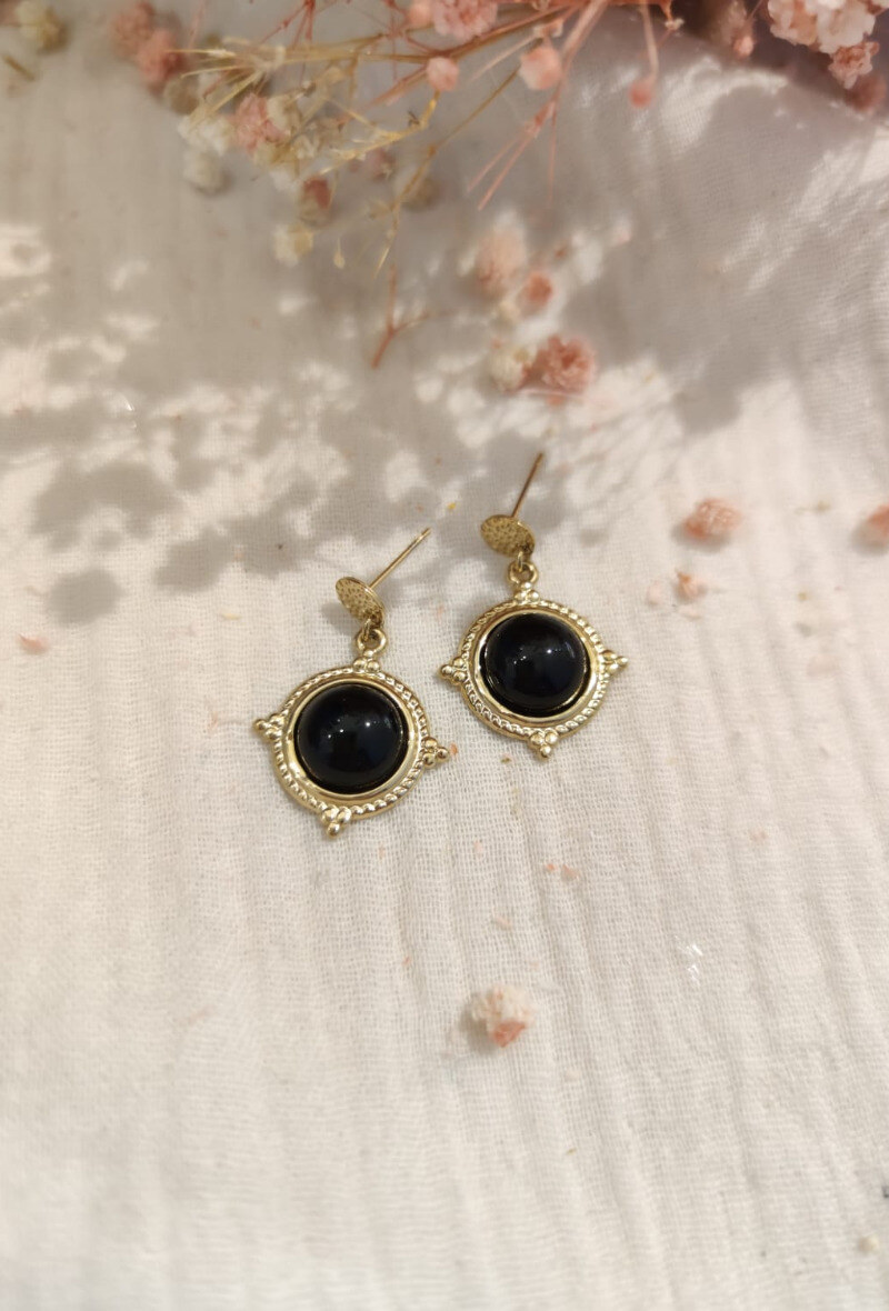 Wholesaler Lolilota - EARRING MEDALLION STONE