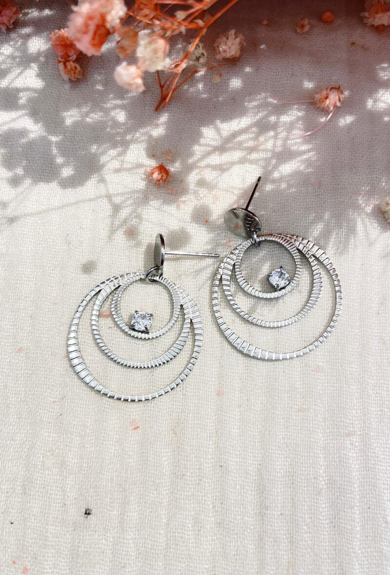 Wholesaler Lolilota - EARRING TRIPLE RING STRASS