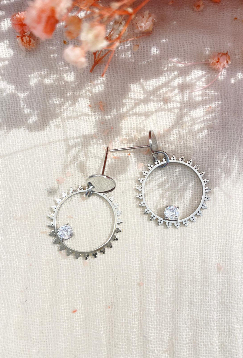 Wholesaler Lolilota - EARRING MEDALLION OPENWORK STRASS