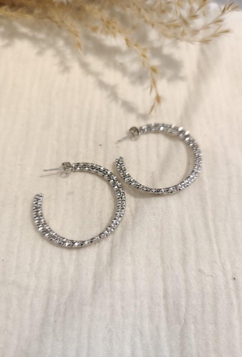 Wholesaler Lolilota - EARRING MINI HOOP DOUBLE ROWS