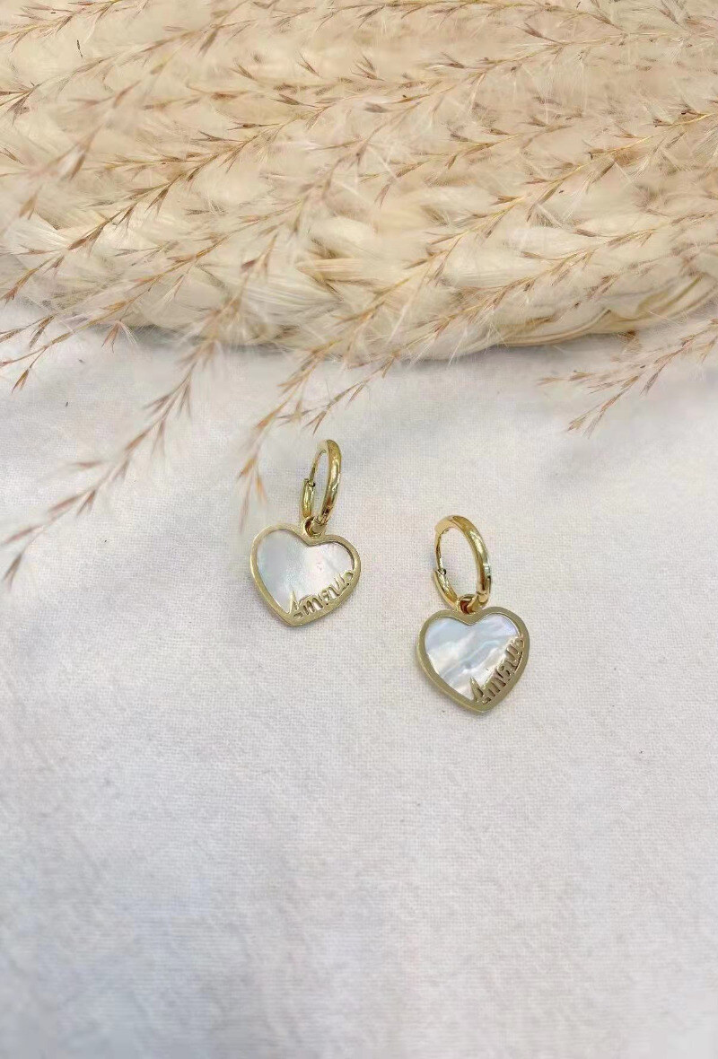 Wholesaler Lolilota - EARRING HEART AMOUR STONE