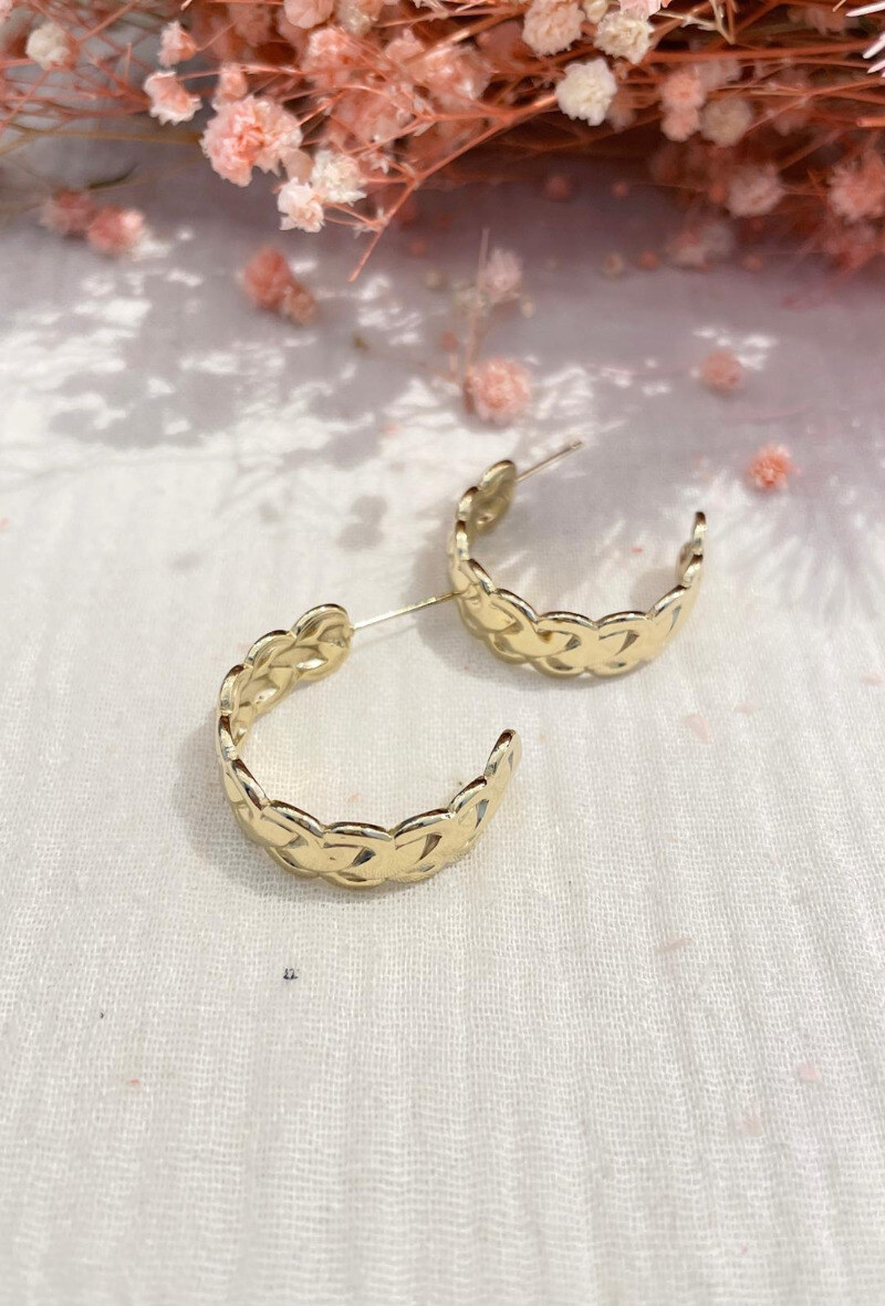 Wholesaler Lolilota - EARRING HOOP BRAID