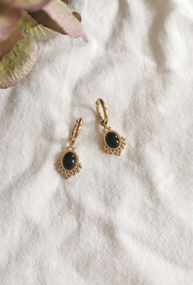 Wholesaler Lolilota - EARRING MINI HOOP STONE