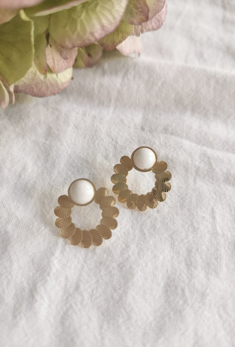Wholesaler Lolilota - EARRING FLOWER STONE