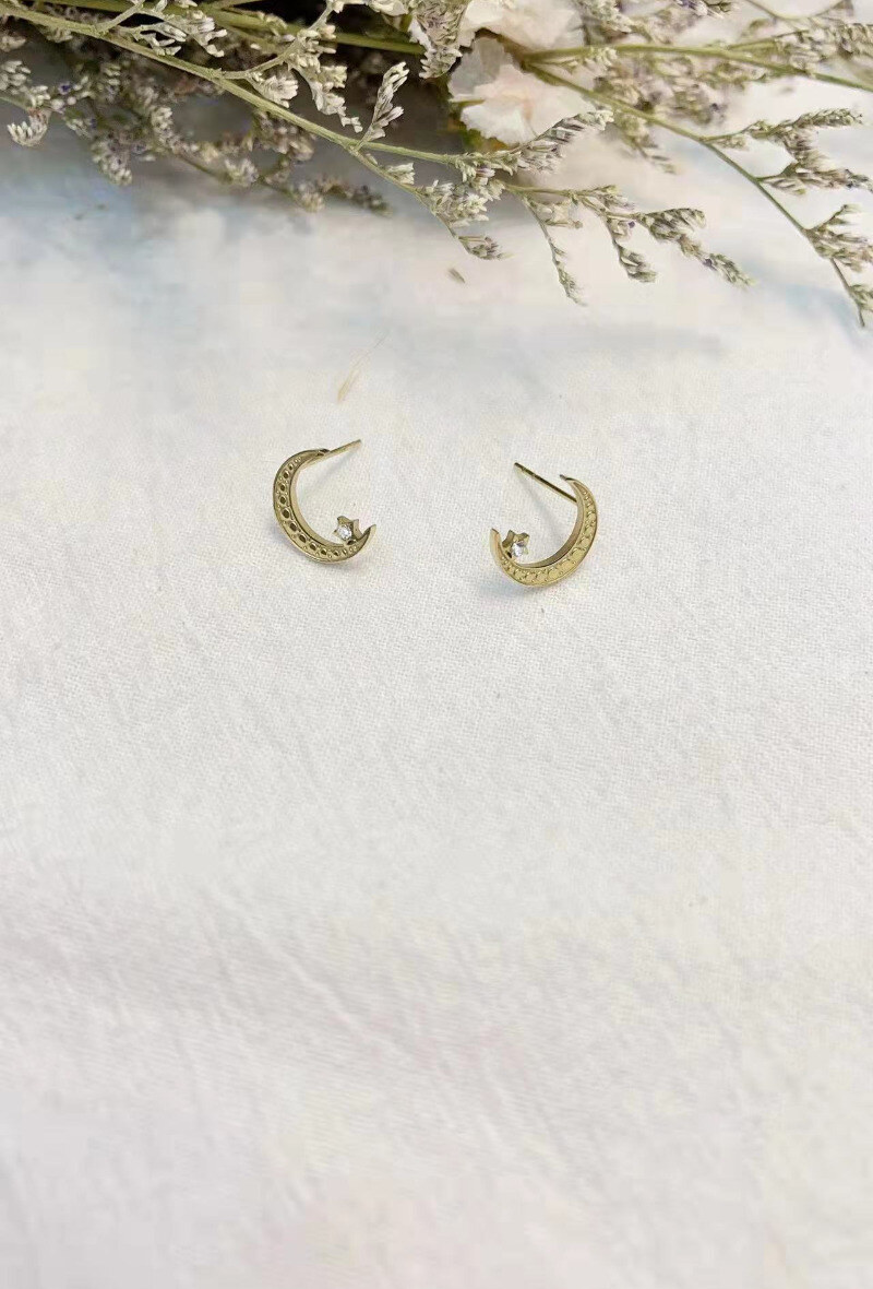 Wholesaler Lolilota - EARRING MOON STAR BEADS
