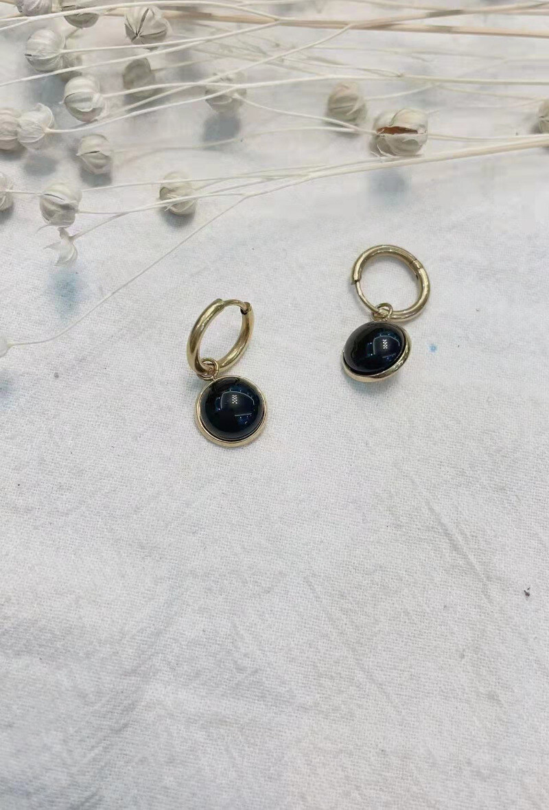 Wholesaler Lolilota - EARRING MINI HOOP STONE