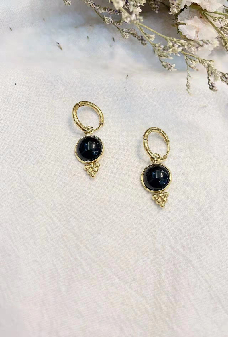 Wholesaler Lolilota - EARRING MINI HOOP STONE