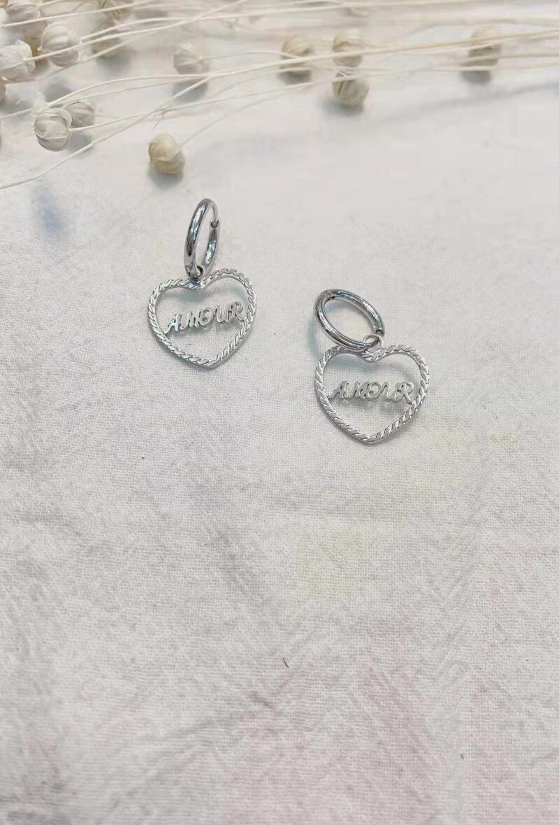 Wholesaler Lolilota - EARRING HEART BRAID AMOUR