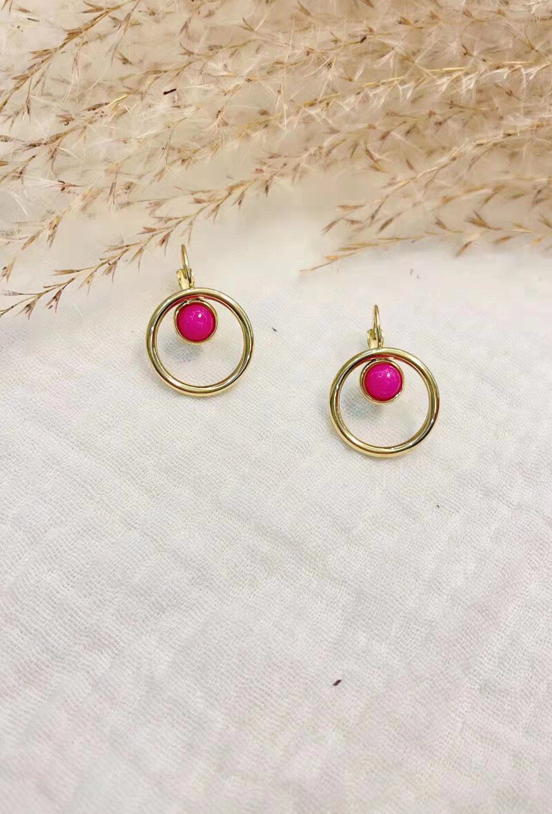 Wholesaler Lolilota - EARRING ROUND STONE