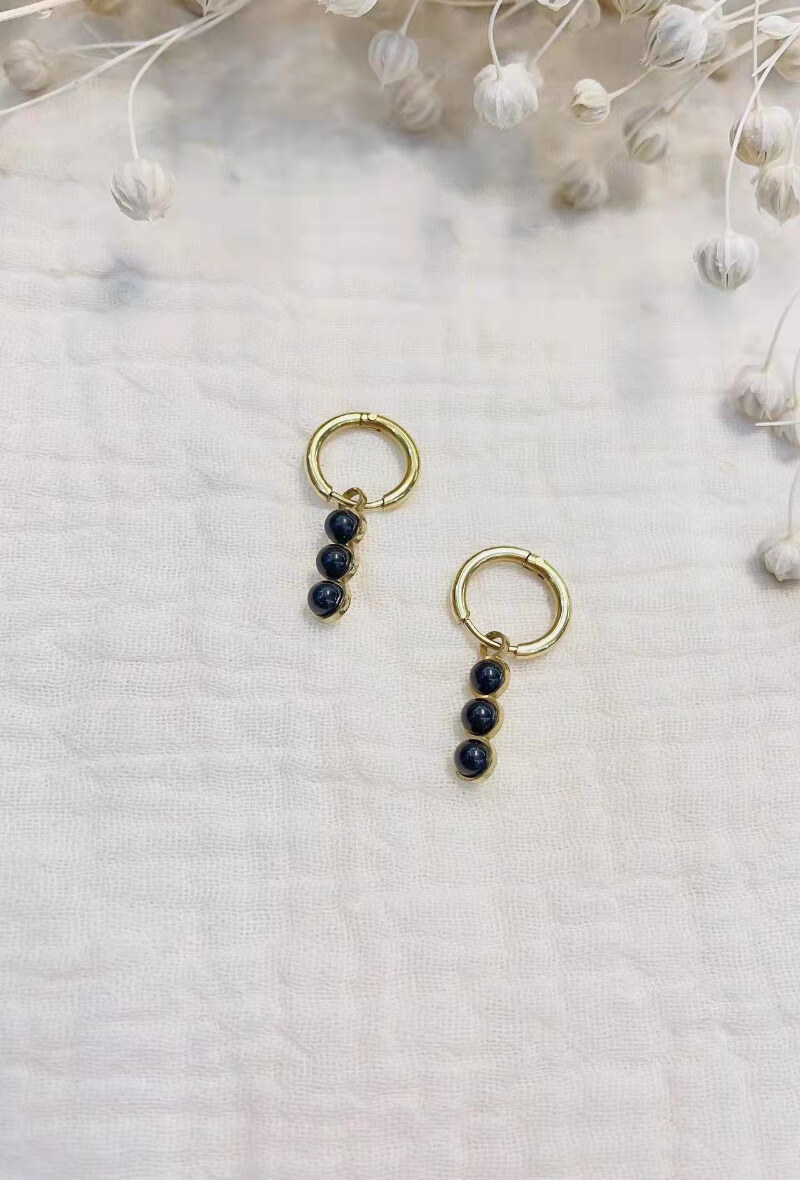 Wholesaler Lolilota - EARRING TRIPLE STONE