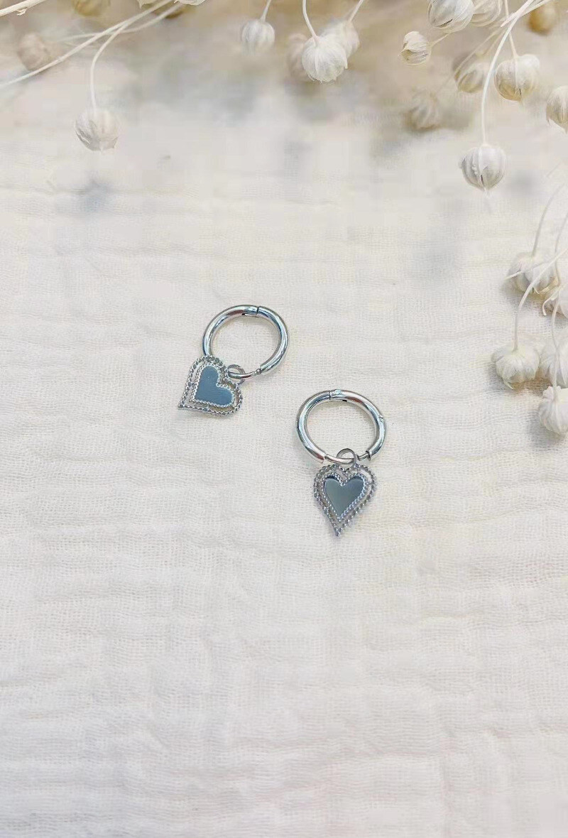 Wholesaler Lolilota - EARRING MINI HOOP HEART BEADS