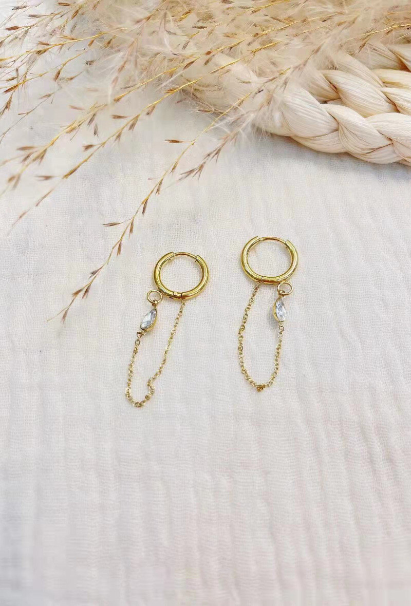 Wholesaler Lolilota - EARRING PENDANT STRASS DROP