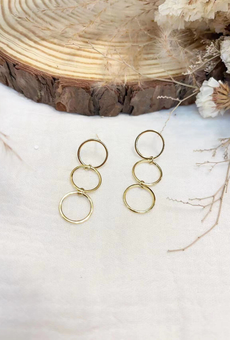 Wholesaler Lolilota - Earring pendant triple circle