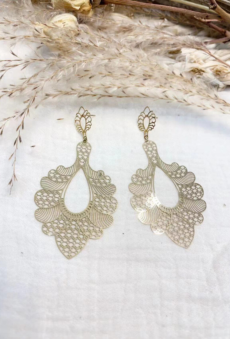 Wholesaler Lolilota - Earring flower filigree