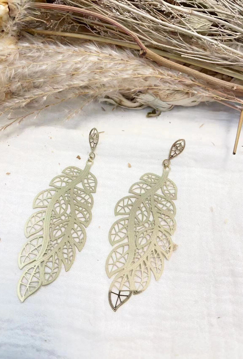 Wholesaler Lolilota - Earring leaf filigree