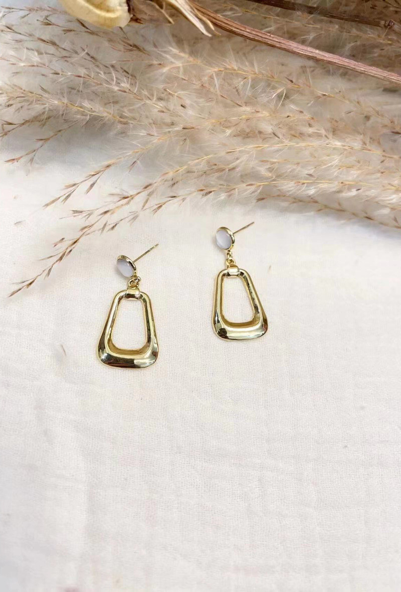 Wholesaler Lolilota - Earring pendant geometric nacre