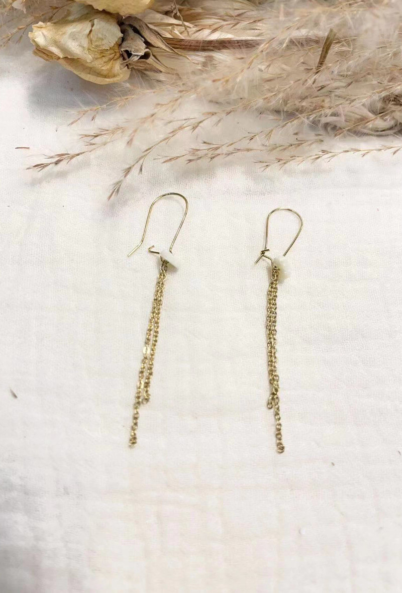 Wholesaler Lolilota - Earring kidney wire flower nacre