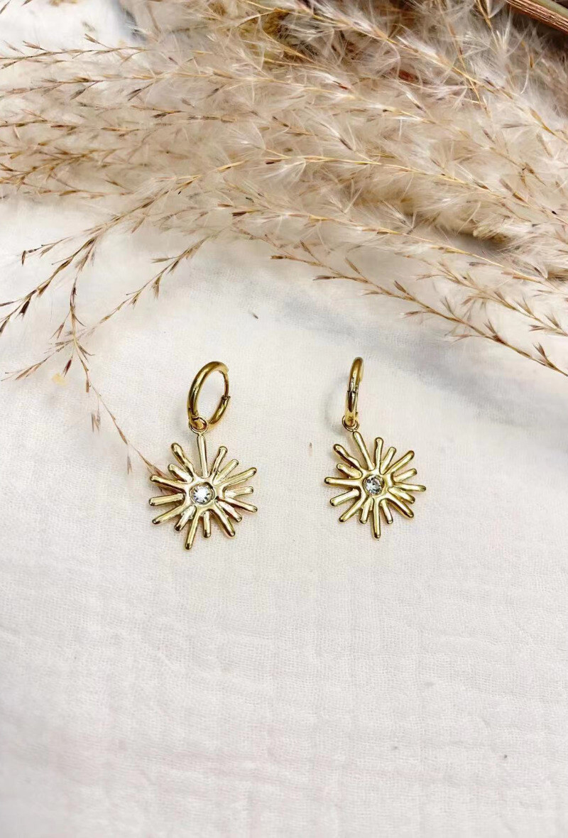 Wholesaler Lolilota - Earring mini creole sunrays strass