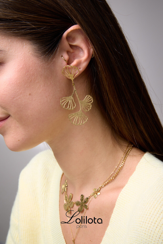 Wholesaler Lolilota - Earring ginkgo openwork