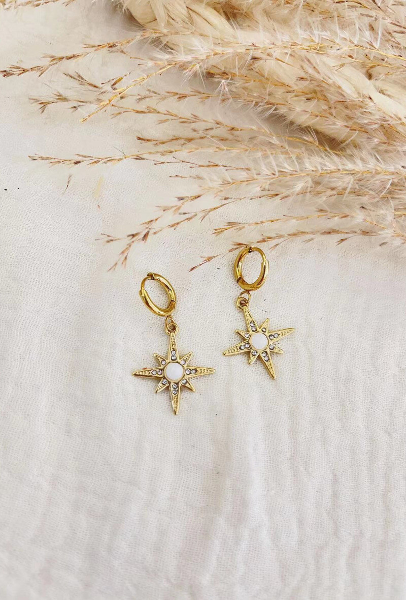 Mayorista Lolilota - Aro mini de estrella con piedra y estrás
