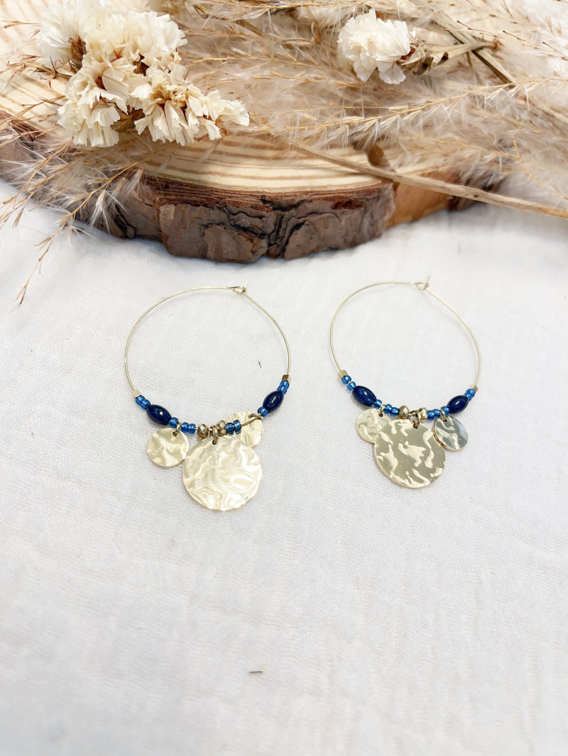 Wholesaler Lolilota - Earring pendant circle hammered trinkets