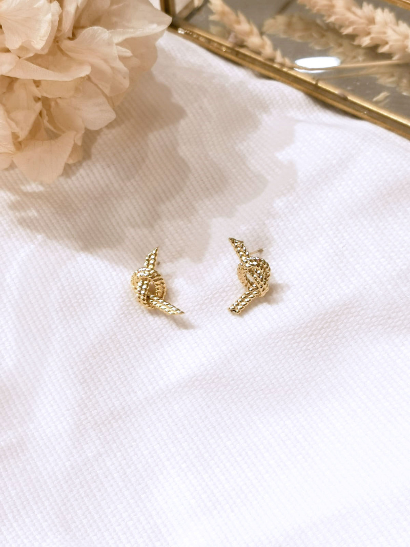 Wholesaler Lolilota - Stainless steel knot earring
