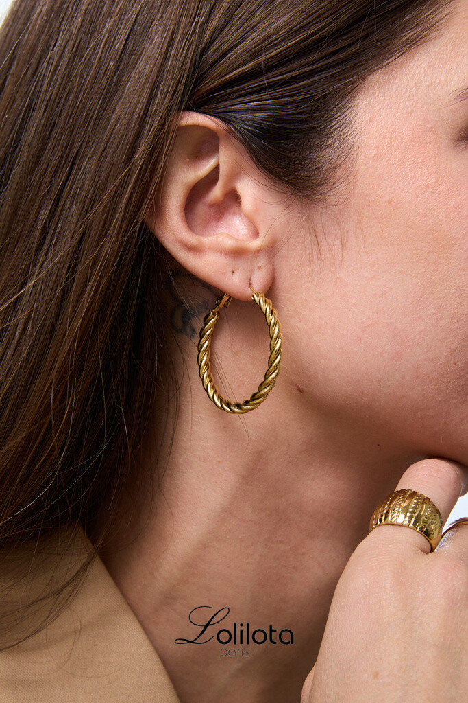 Wholesaler Lolilota - earring hoop twisted in stainless steel