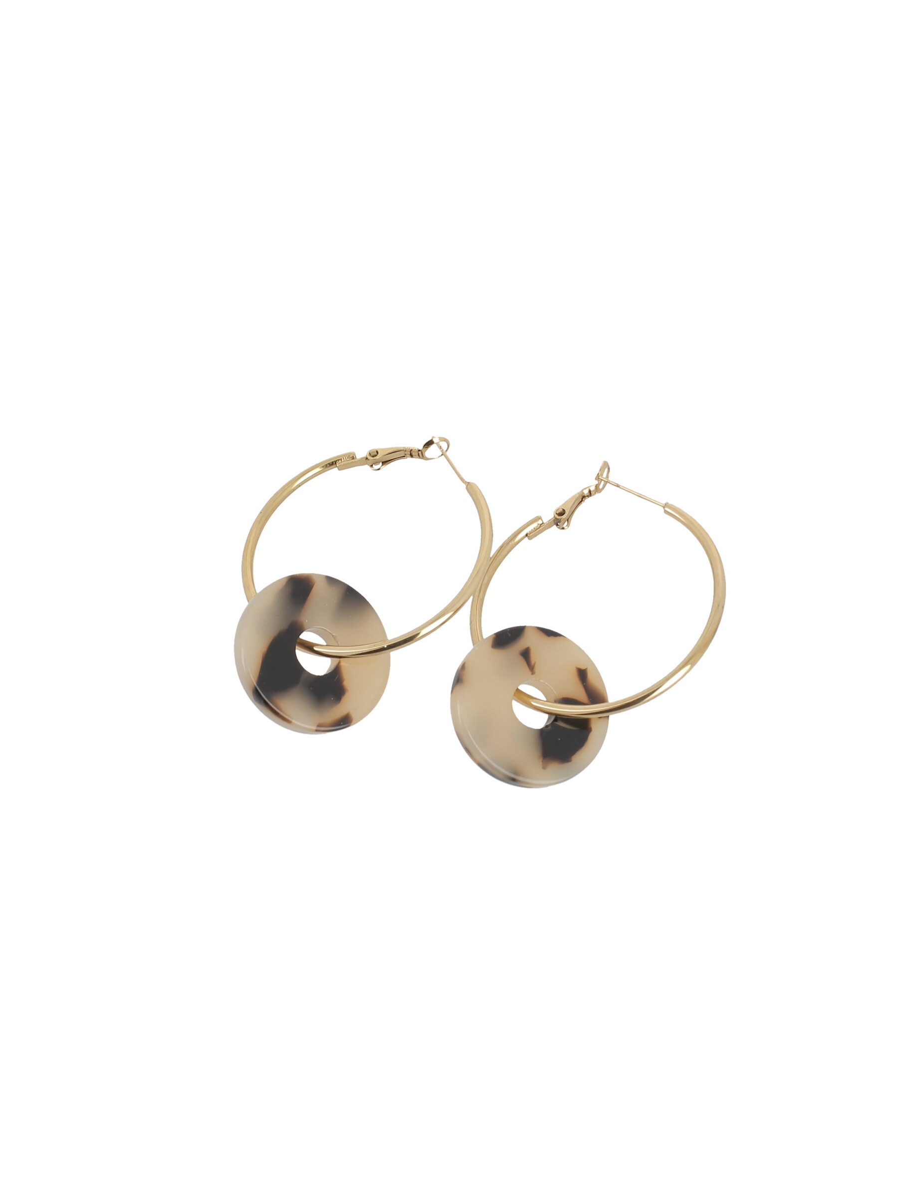 Wholesaler Lolilota - Earring creole resin leopard gold