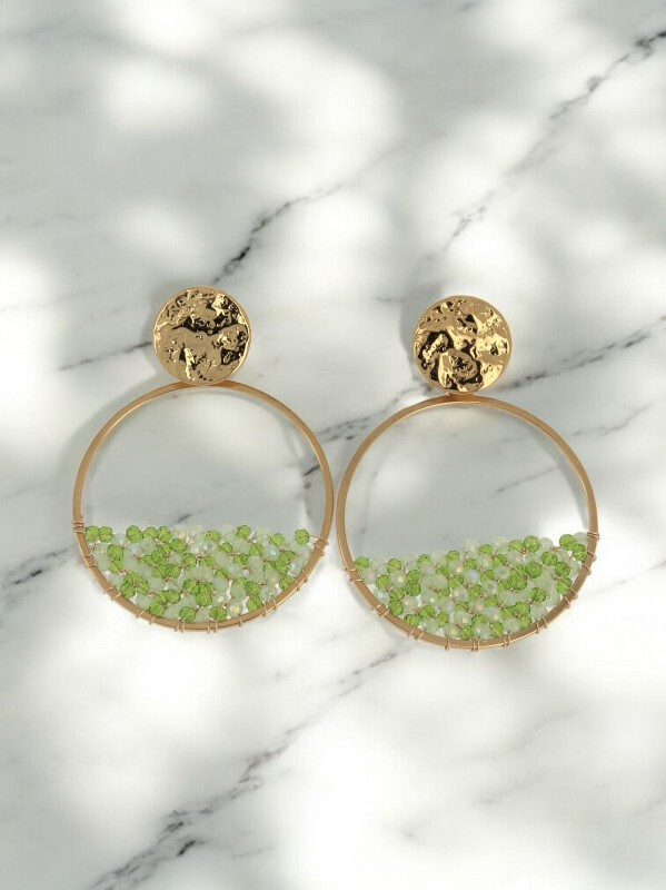 Wholesaler Lolilota - earring pendant circle pearl gold