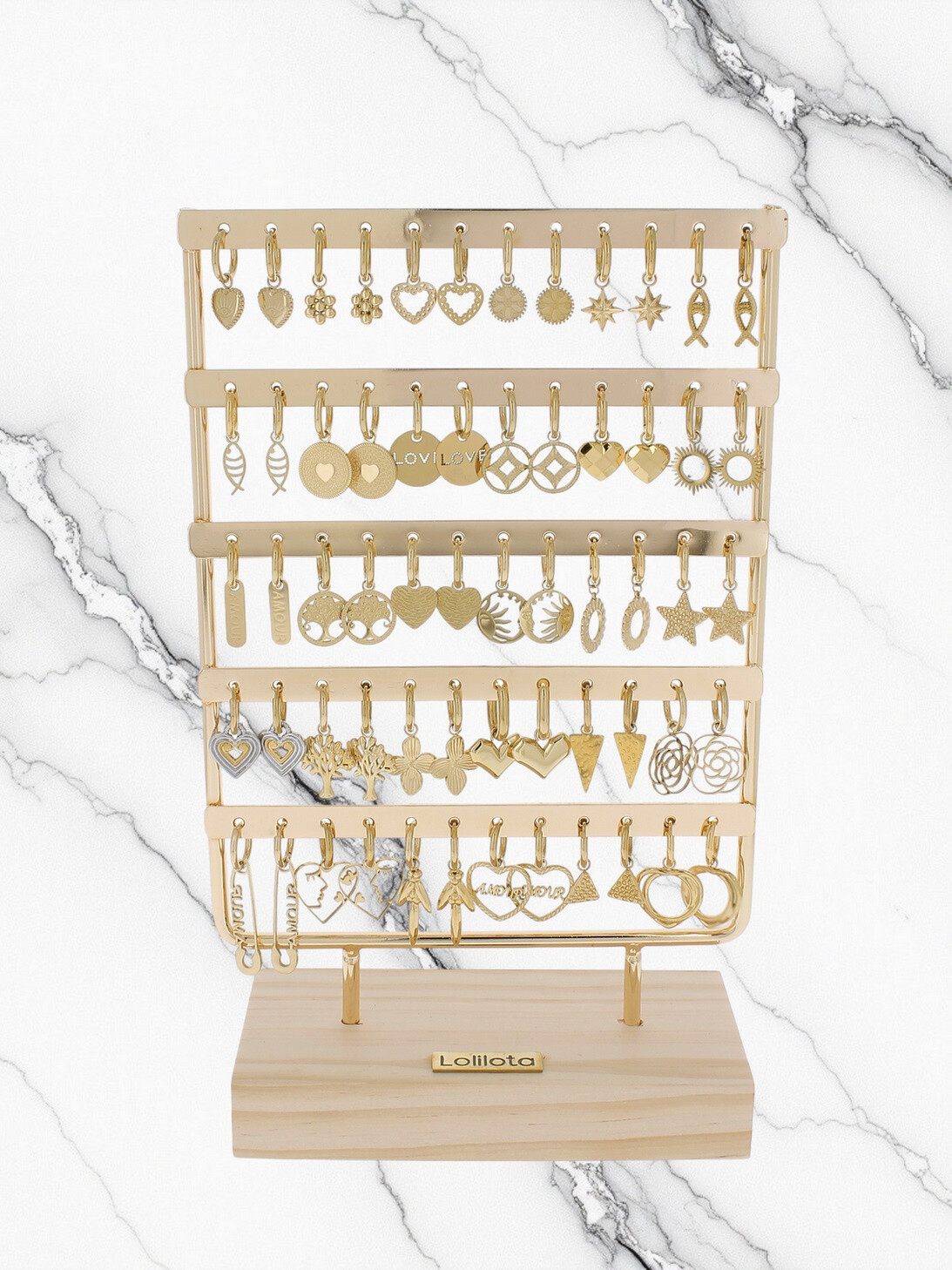 Wholesaler Lolilota - Display of 30 earrings gold