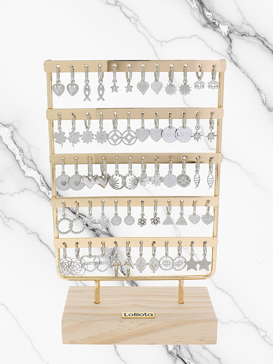 Wholesaler Lolilota - Display of 30 earrings silver
