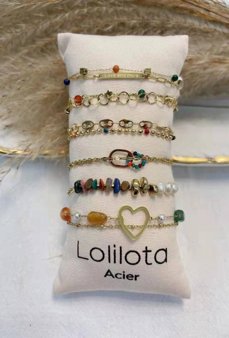 Wholesaler Lolilota - BRACELET COMBO 6 HEART STONE