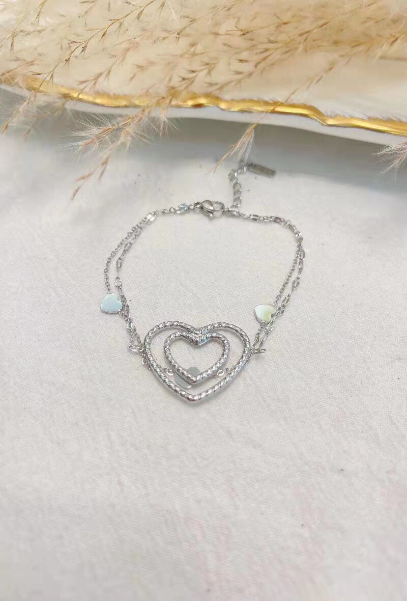 Wholesaler Lolilota - BRACELET DOUBLE ROW HEART