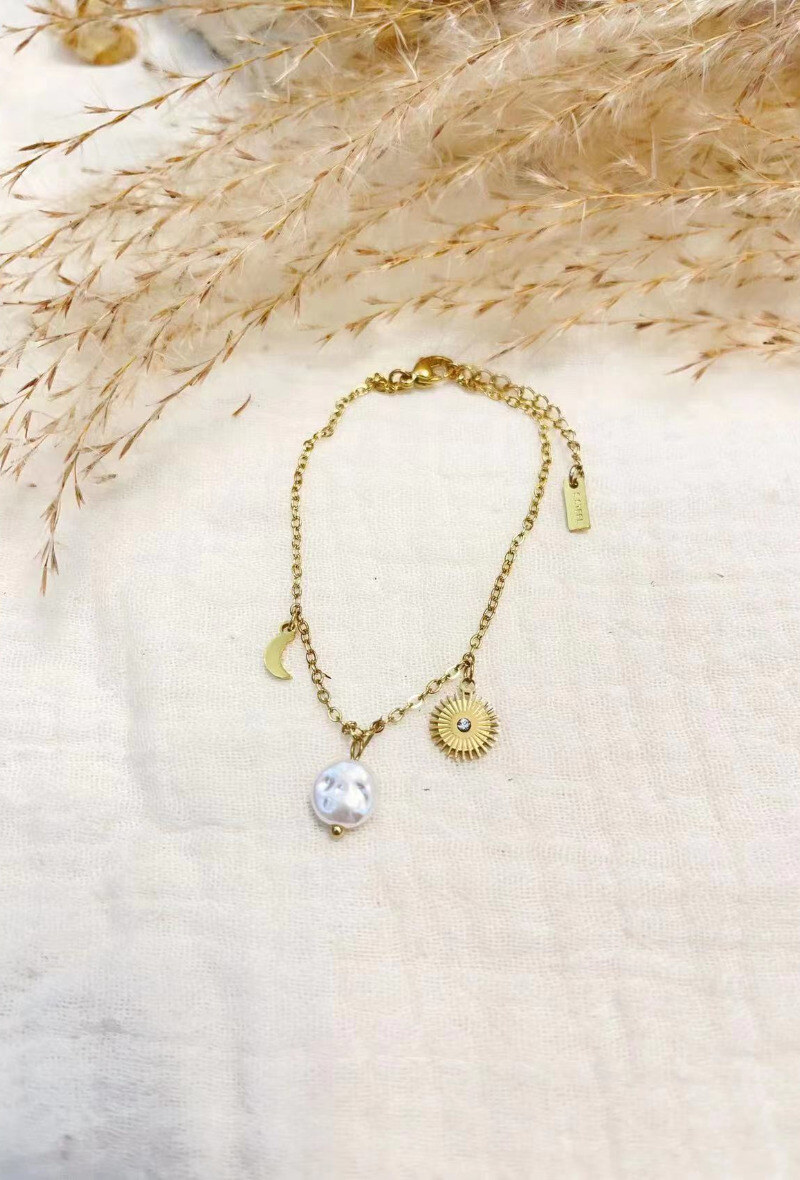 Mayorista Lolilota - Pulsera sol luna perla