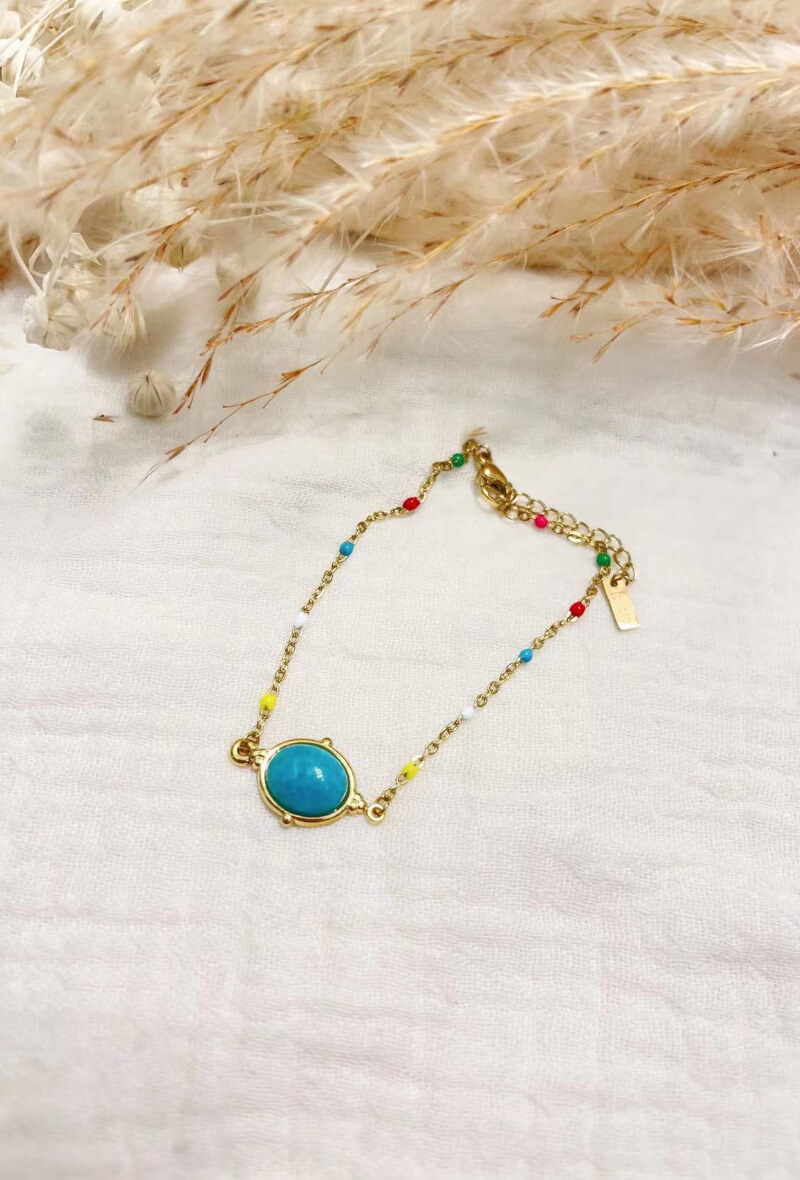 Mayorista Lolilota - Pulsera colgante de piedra y múltiples cuentas