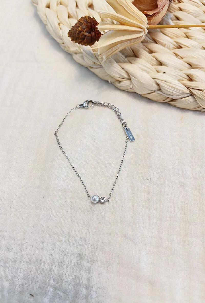Mayorista Lolilota - Pulsera perla nacarada madreperla estrás