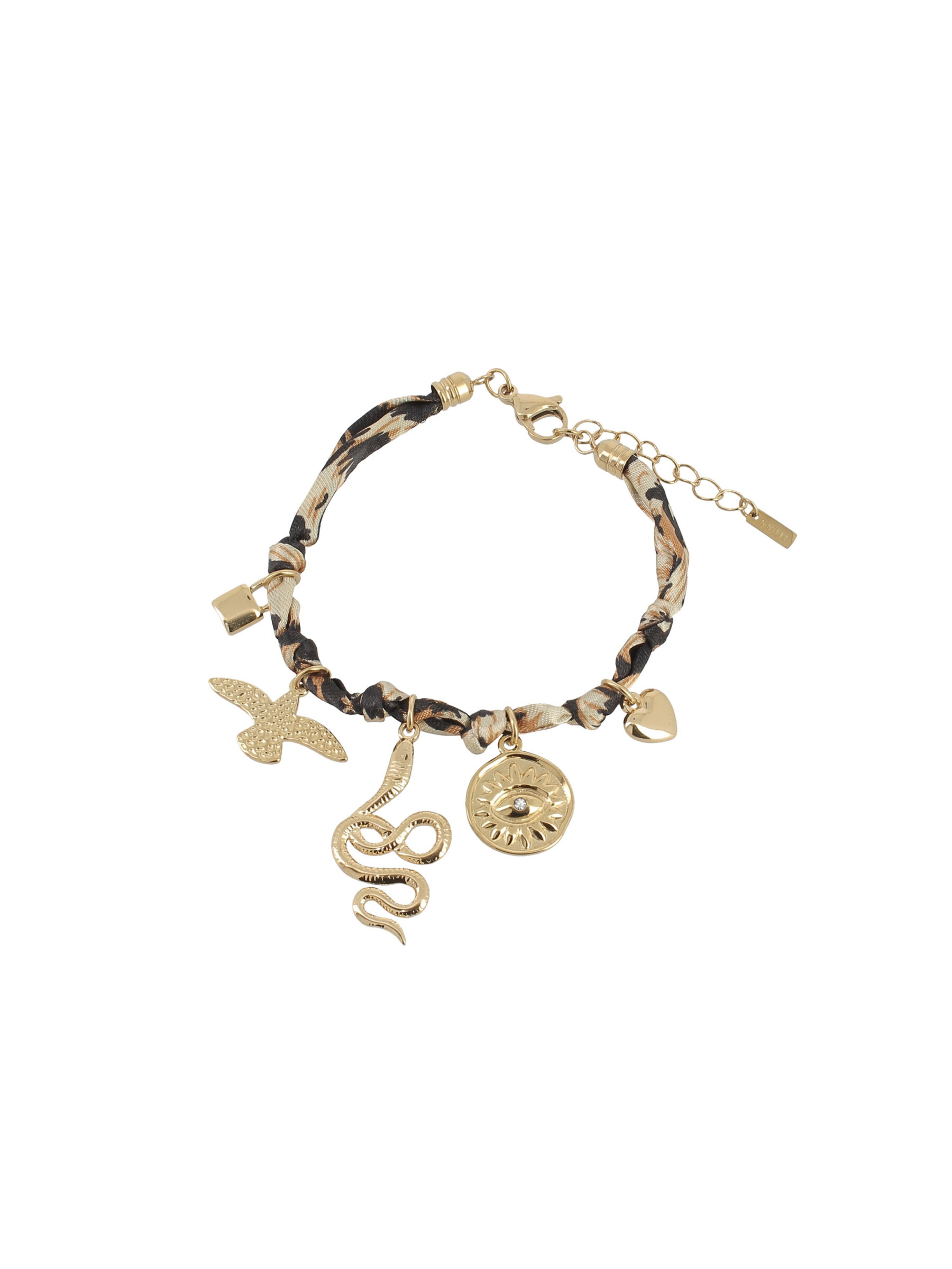 Grossista Lolilota - Bracciale dorato con leopardo e serpente