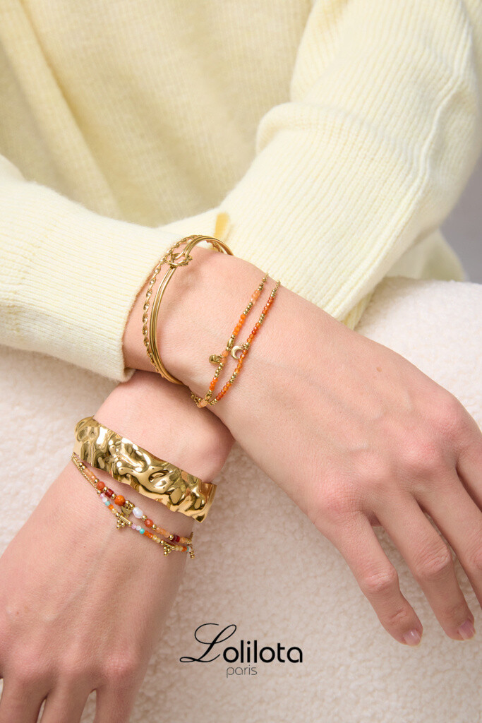 Wholesaler Lolilota - bangle double row knot gold