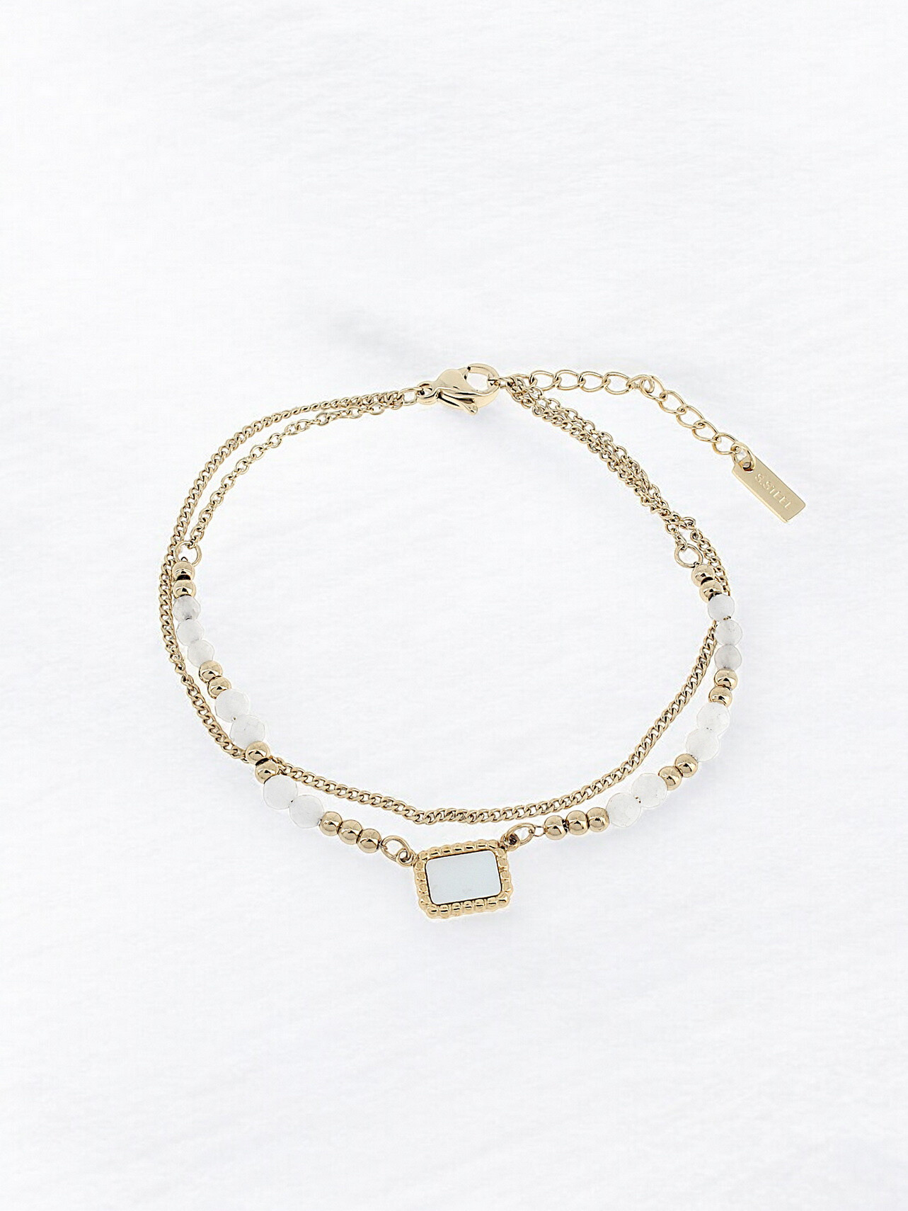 Grossiste Lolilota - bracelet double rang nacre et perles