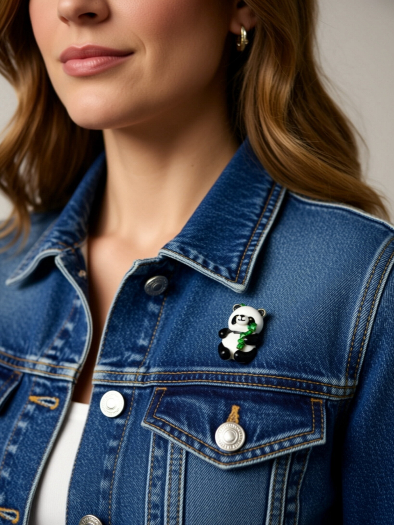 Mayorista Lolilota - Broche de panda de latón