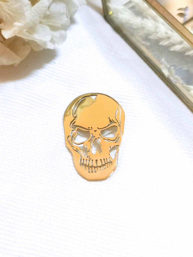 Mayorista Lolilota - Broche de calavera de acero inoxidable