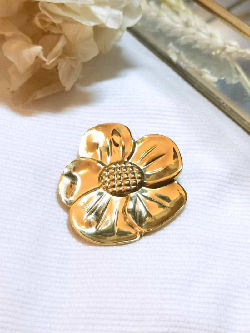 Mayorista Lolilota - Broche de flores de acero inoxidable